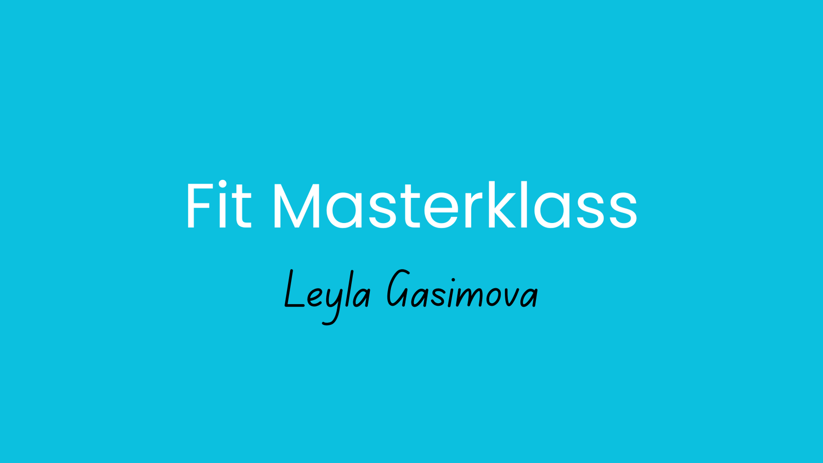Fit Masterklass Kursu